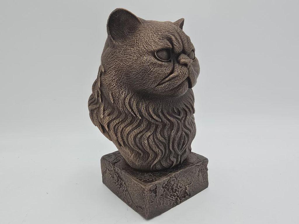 Bust of a persian cat bust statue - home decor cat lover gift him her handpainted ornament