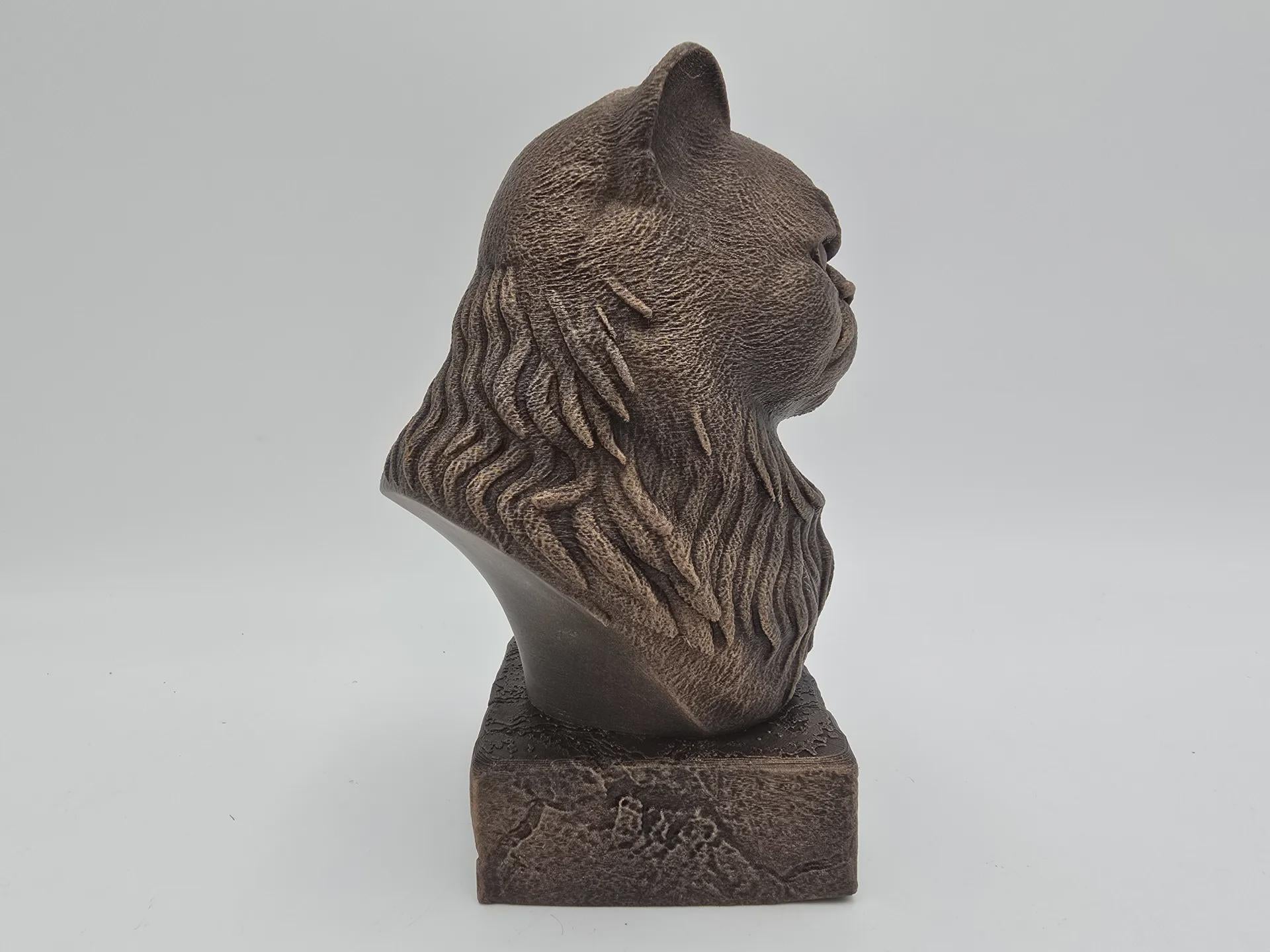 Bust of a persian cat bust statue - home decor cat lover gift him her handpainted ornament