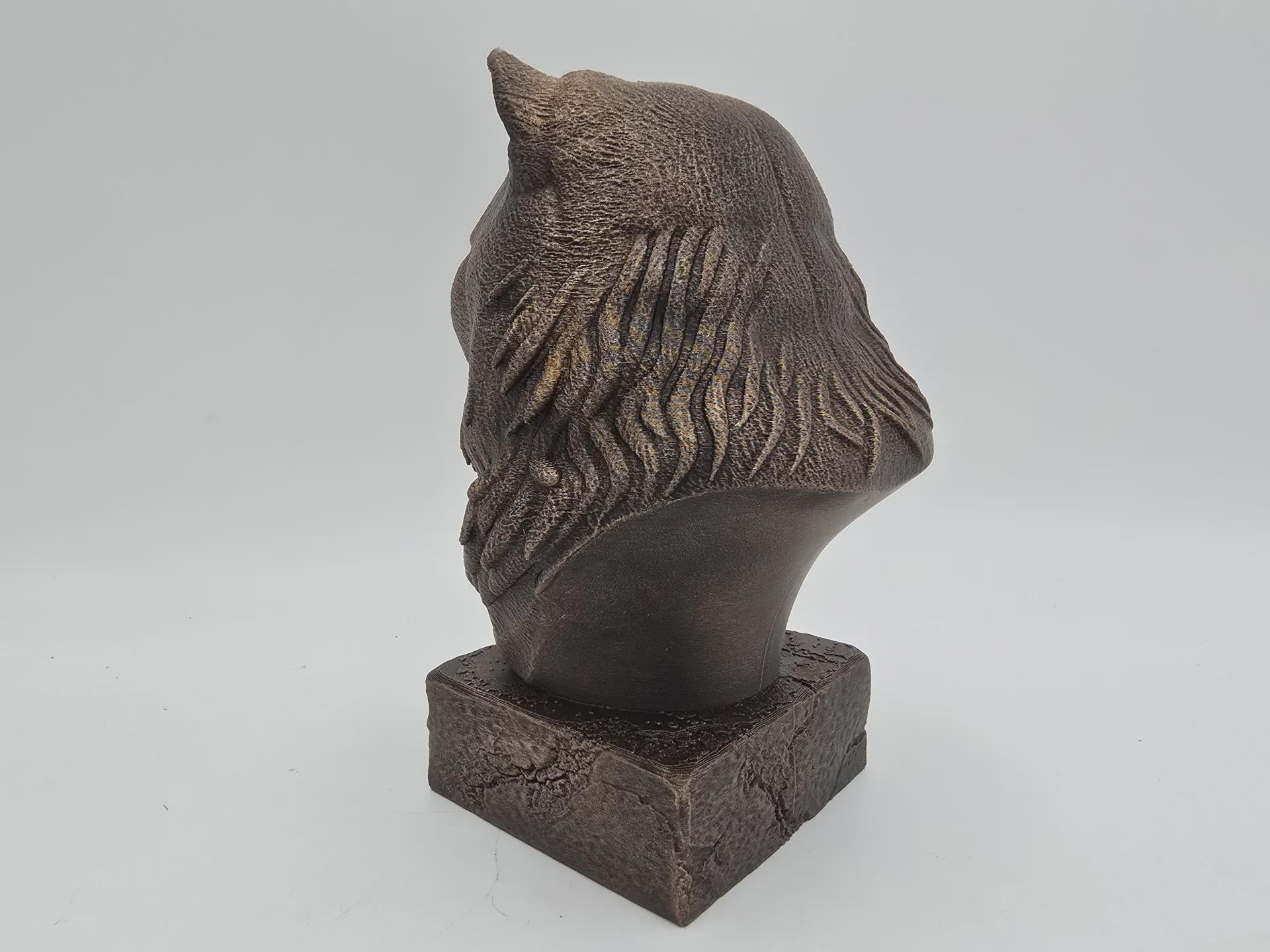 Bust of a persian cat bust statue - home decor cat lover gift him her handpainted ornament