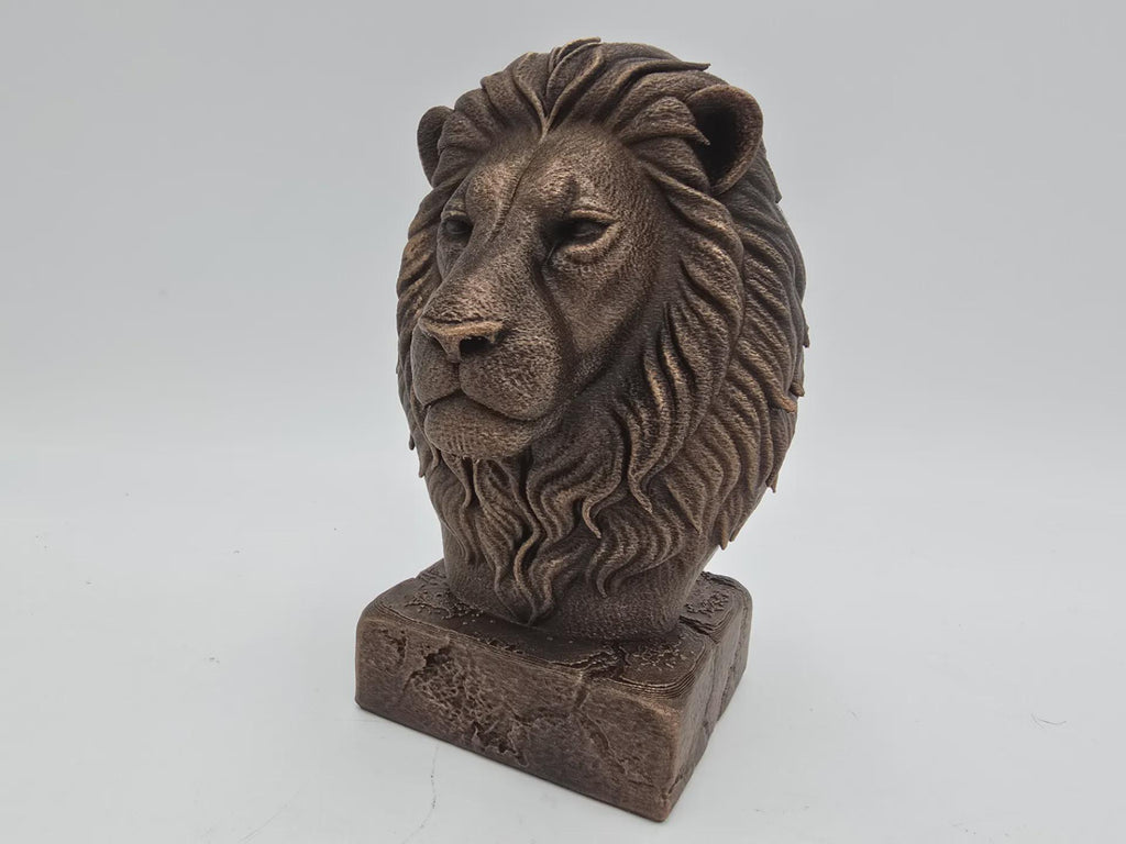 Bust of a lion wild life statue - home decor lover gift for him her handpainted ornament