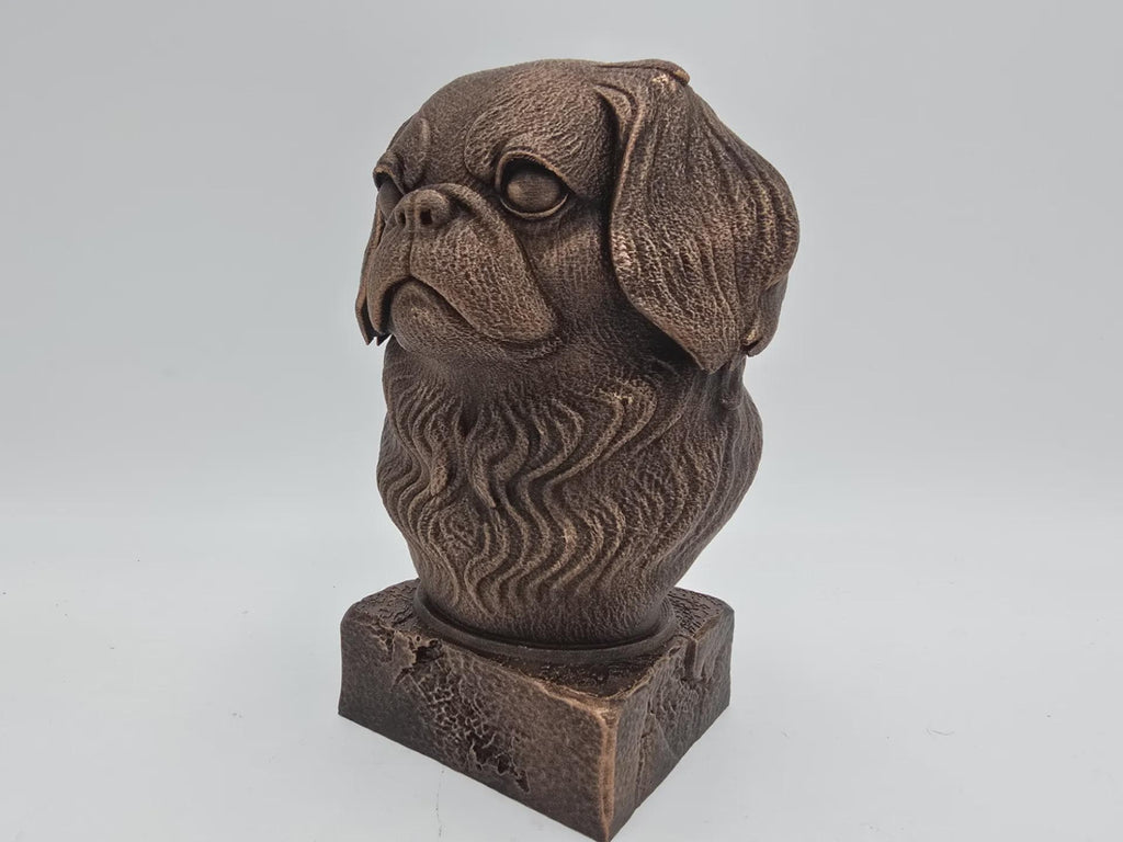 Bust of a japanese chin bust dog statue - home decor dog lover handpainted ornament