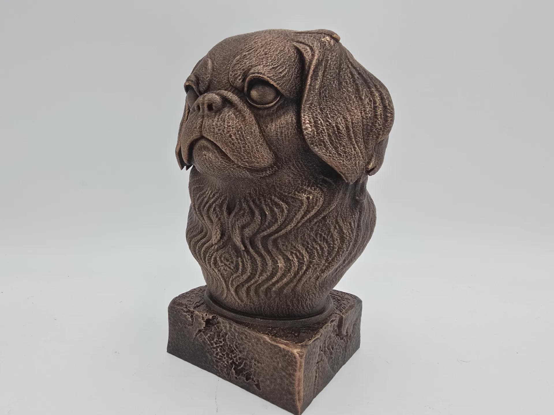 Bust of a japanese chin bust dog statue - home decor dog lover handpainted ornament