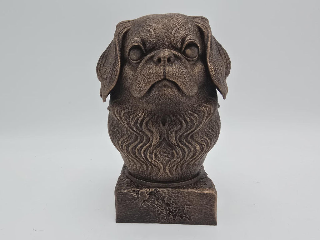 Bust of a japanese chin bust dog statue - home decor dog lover handpainted ornament
