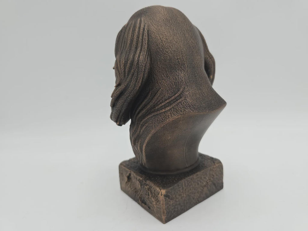 Bust of a long haired dachshund bust dog statue - home decor dog lover handpainted ornament