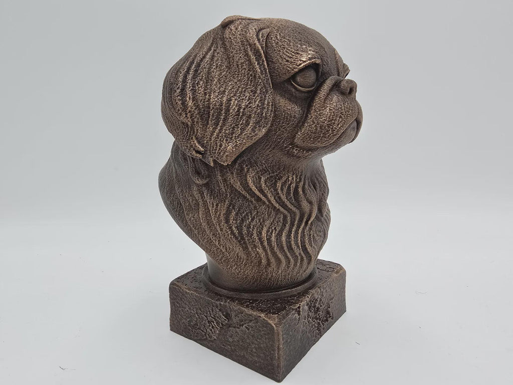 Bust of a japanese chin bust dog statue - home decor dog lover handpainted ornament