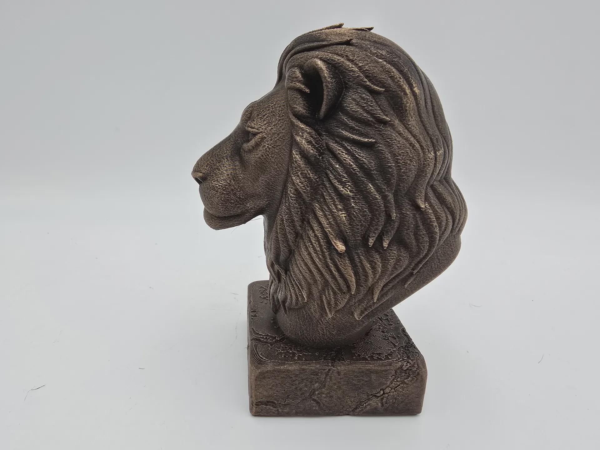 Bust of a lion wild life statue - home decor lover gift for him her handpainted ornament