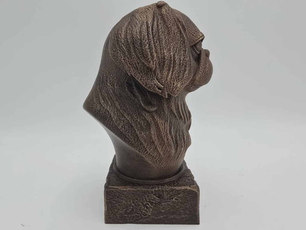 Bust of a japanese chin bust dog statue - home decor dog lover handpainted ornament