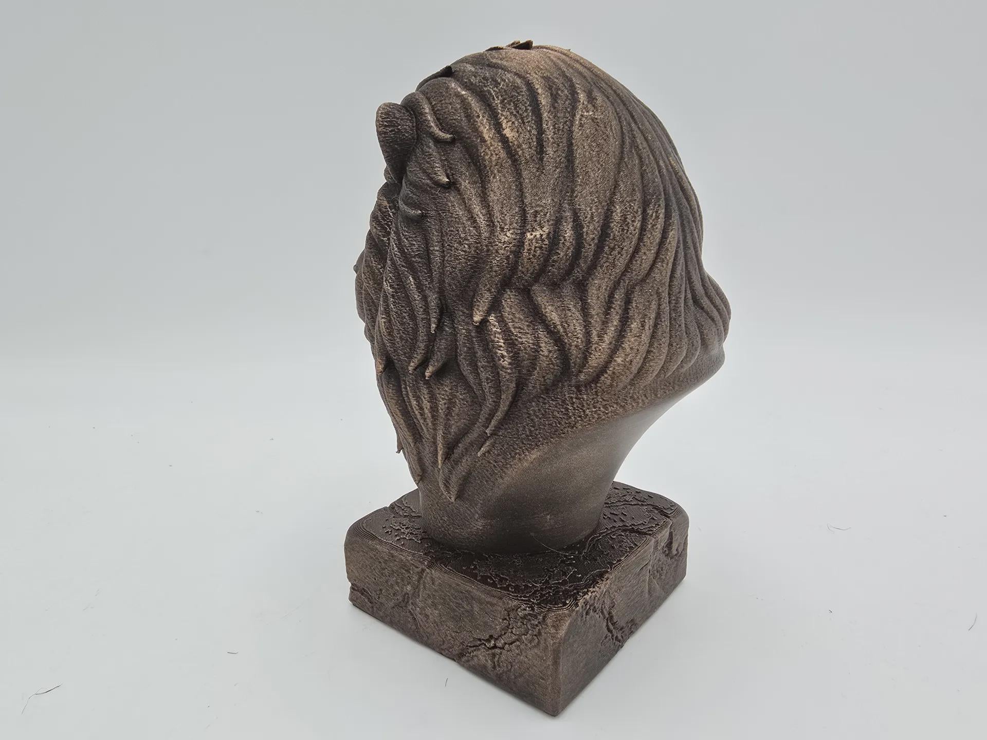 Bust of a lion wild life statue - home decor lover gift for him her handpainted ornament