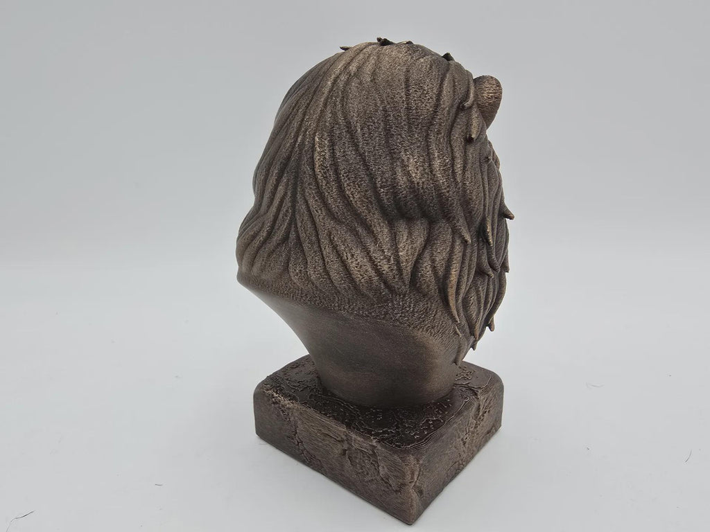 Bust of a lion wild life statue - home decor lover gift for him her handpainted ornament