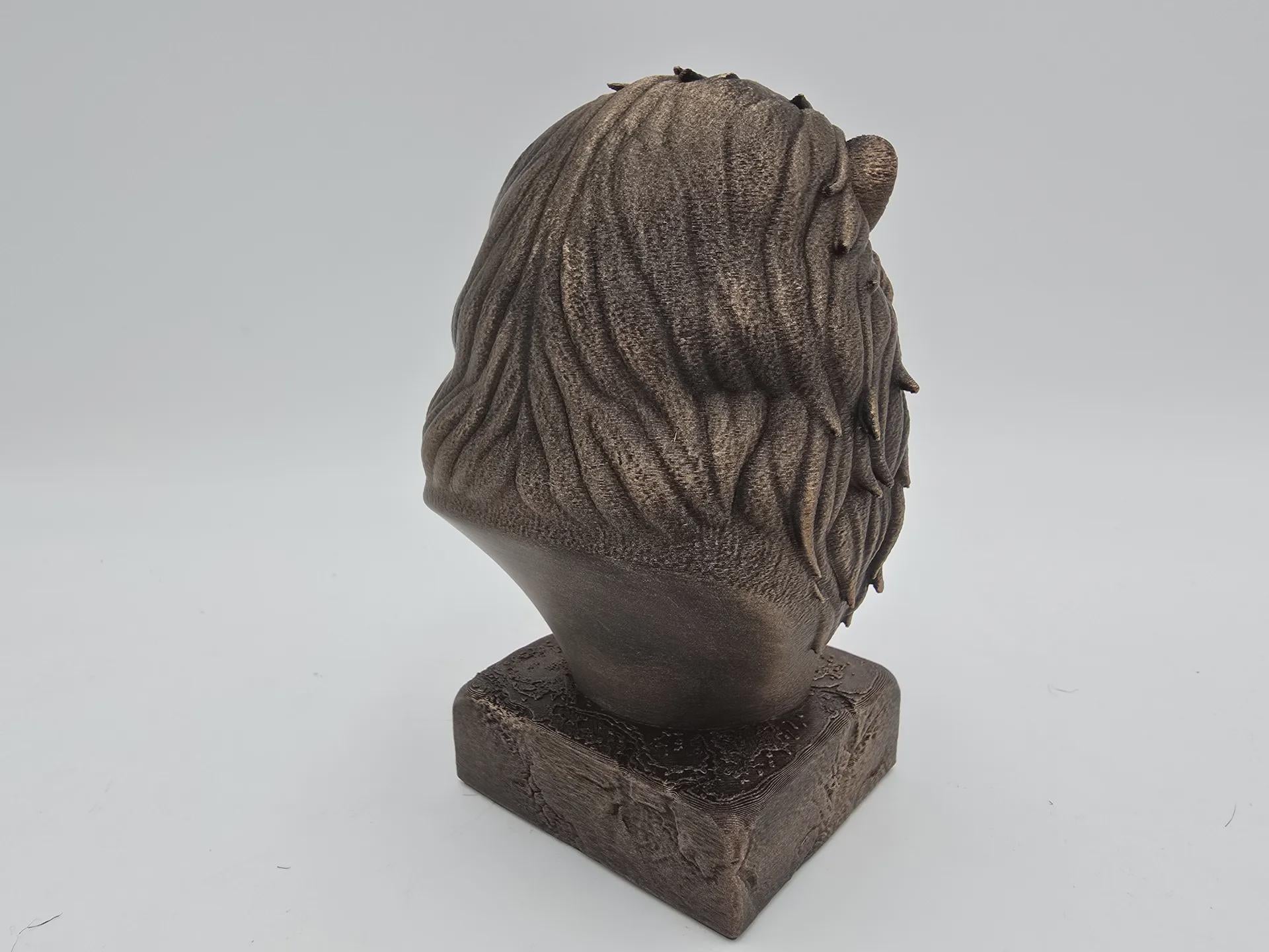 Bust of a lion wild life statue - home decor lover gift for him her handpainted ornament