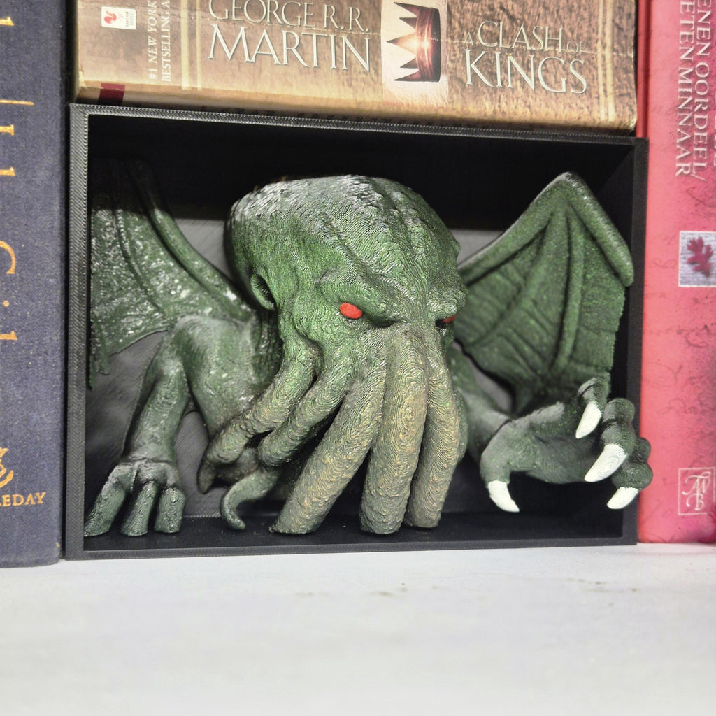 Book nook cthulhu - bookshelf fantasy decor