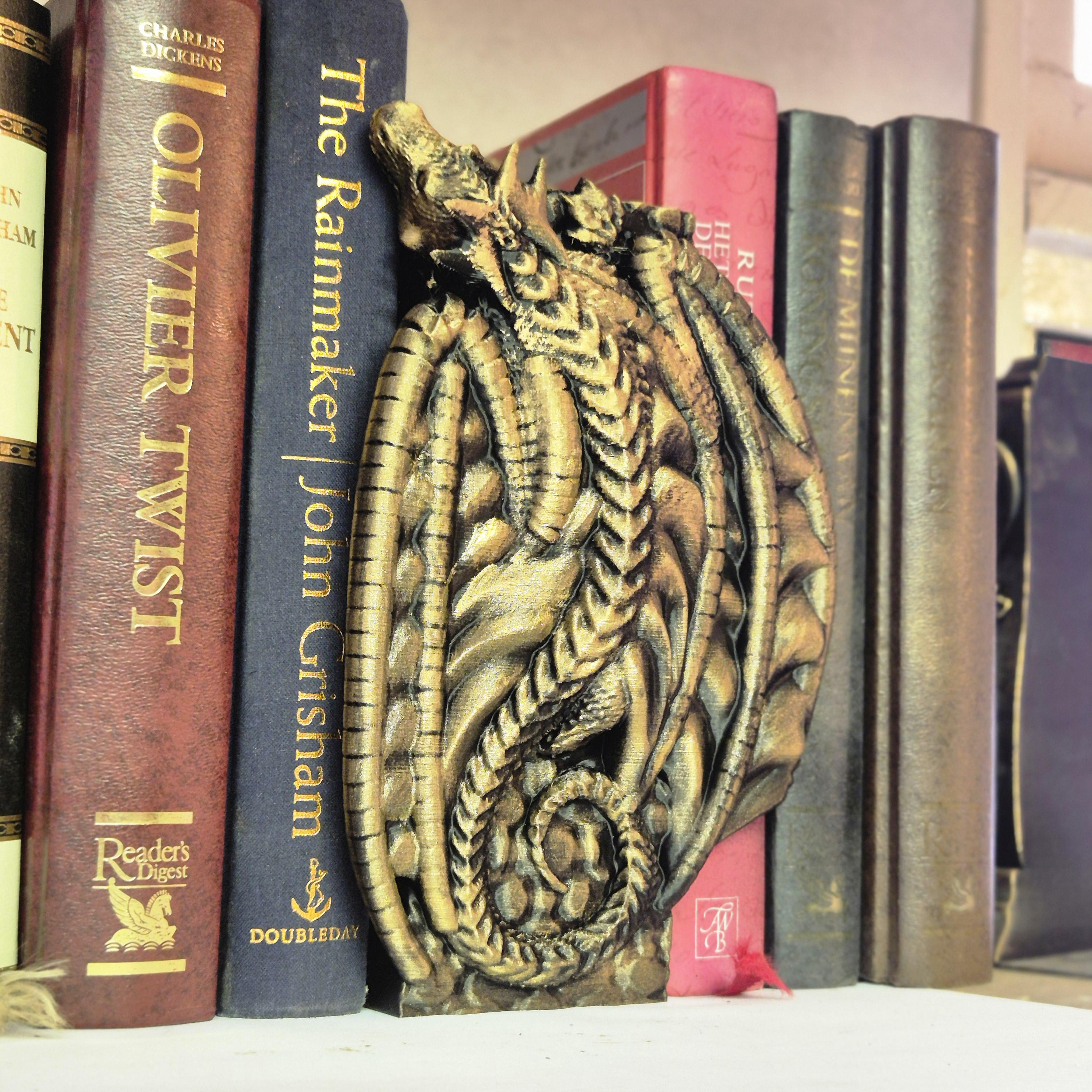 Book nook Dragon wall sitting with storage box - bookshelf fantasy decor