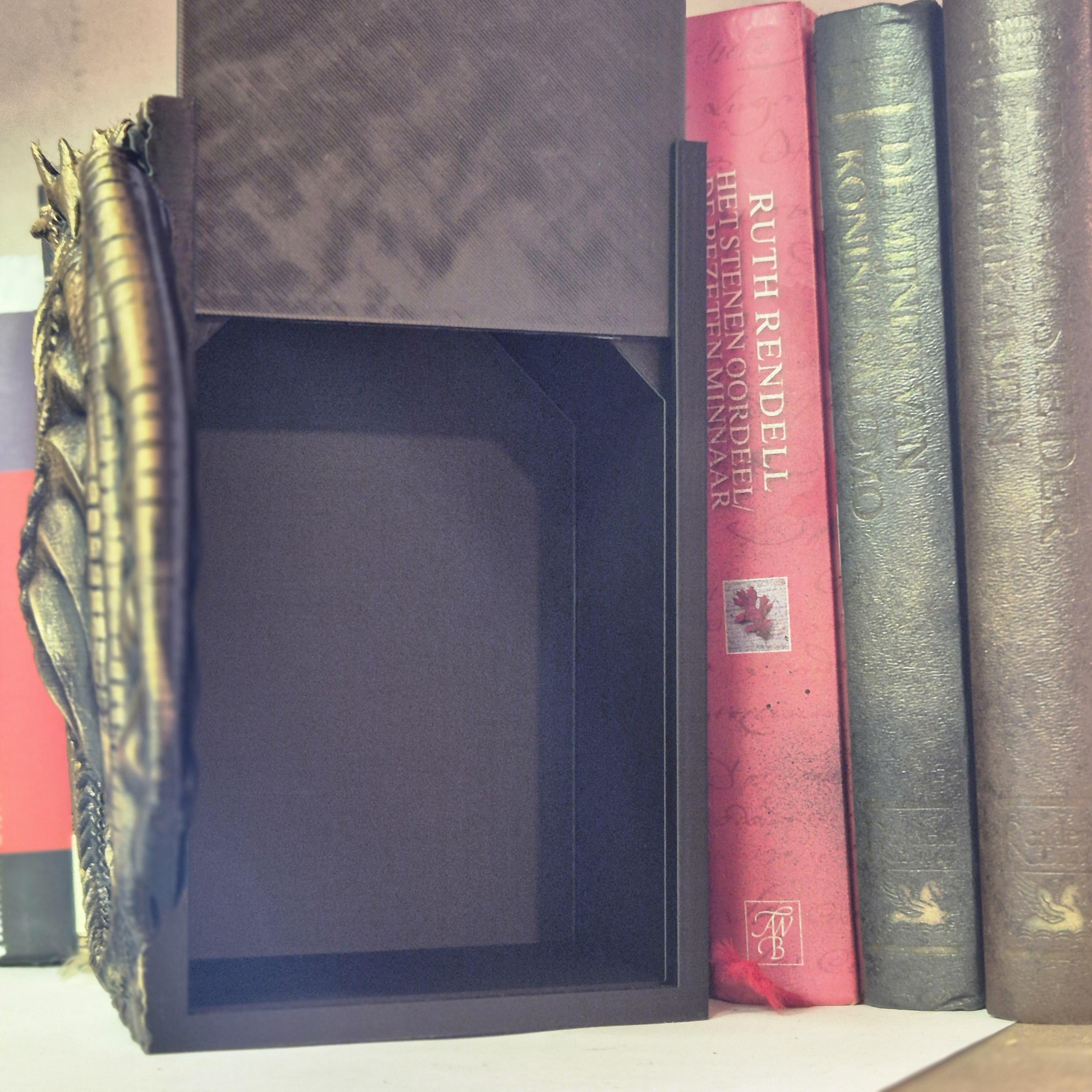 Book nook Dragon wall sitting with storage box - bookshelf fantasy decor