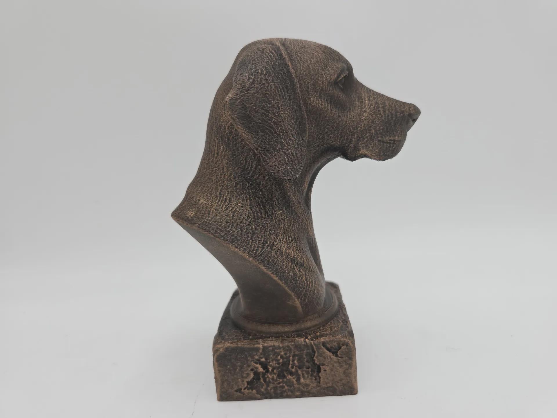 Bust of a hungarian vizsla dog statue - home decor dog lover handpainted ornament