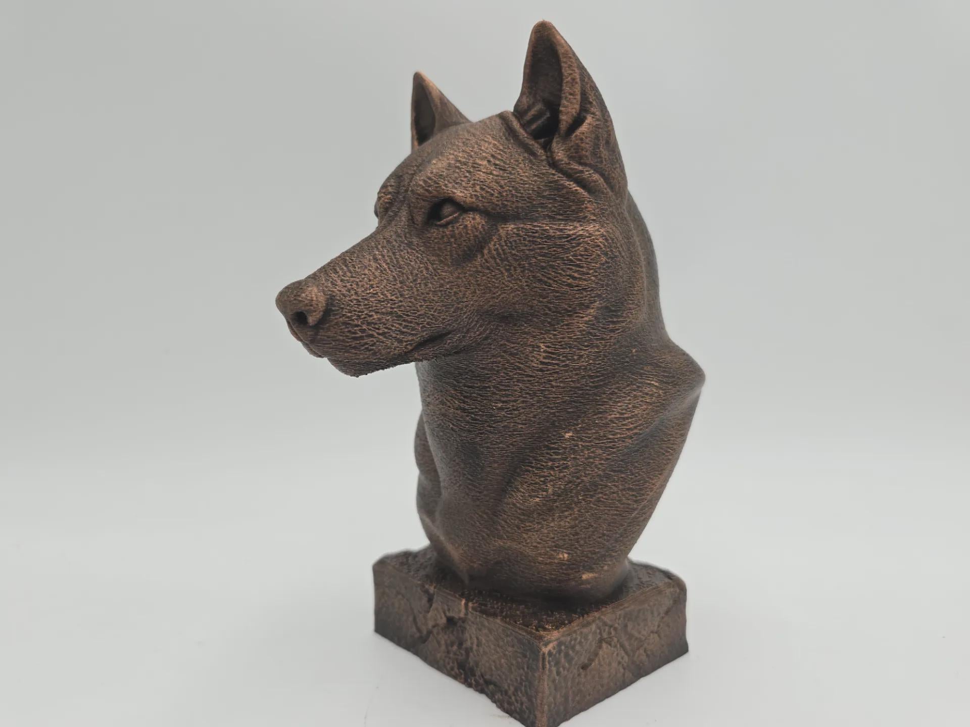 Bust of a Husky dog statue - home decor dog lover handpainted ornament