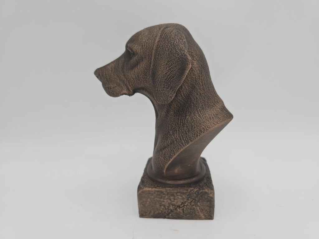 Bust of a hungarian vizsla dog statue - home decor dog lover handpainted ornament