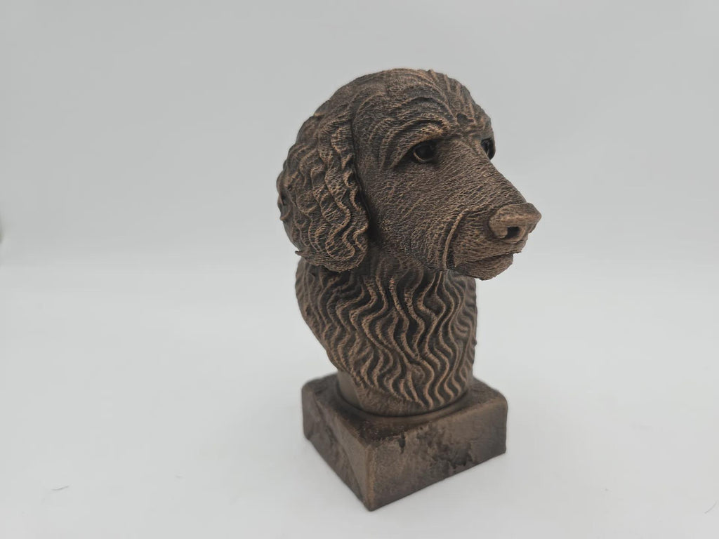 Bust of a goldendoodle dog statue - home decor dog lover handpainted ornament