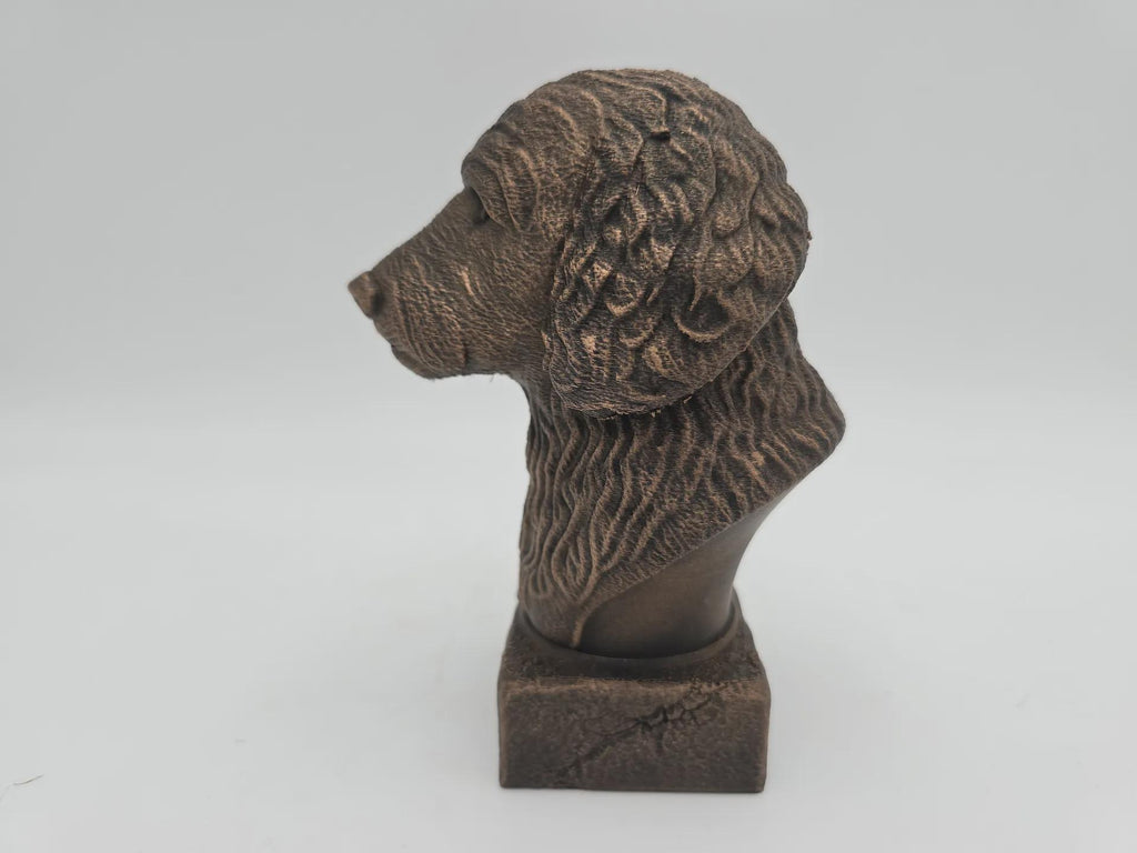 Bust of a goldendoodle dog statue - home decor dog lover handpainted ornament
