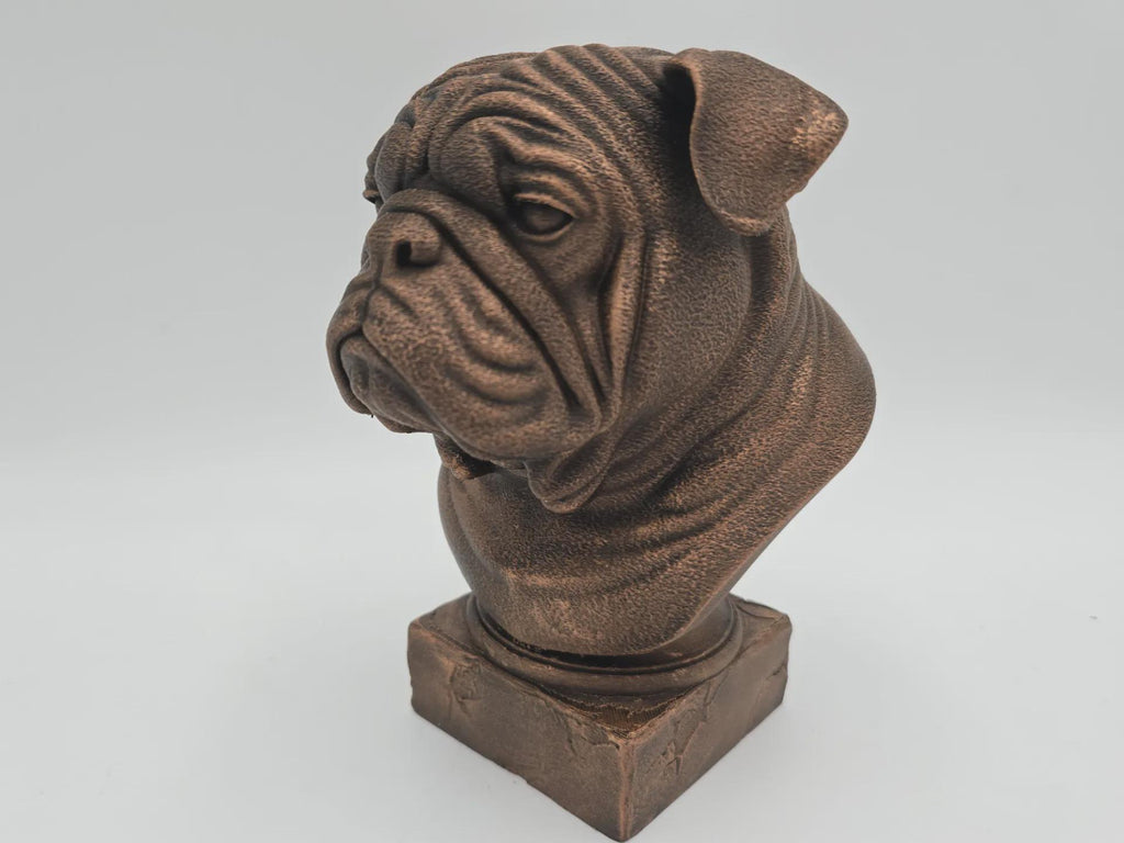 Bust of a English bulldog dog statue - home decor dog lover handpainted ornament