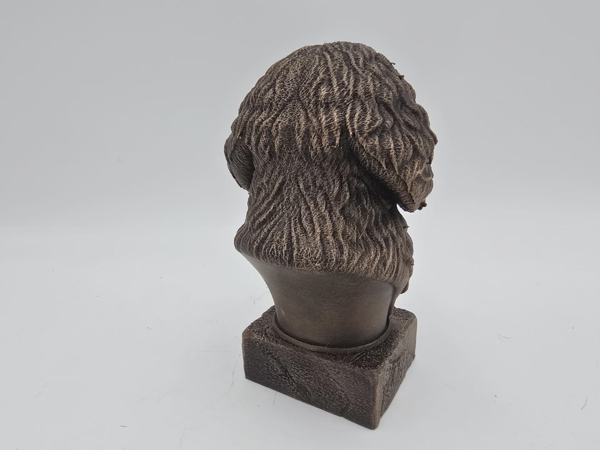 Bust of a goldendoodle dog statue - home decor dog lover handpainted ornament