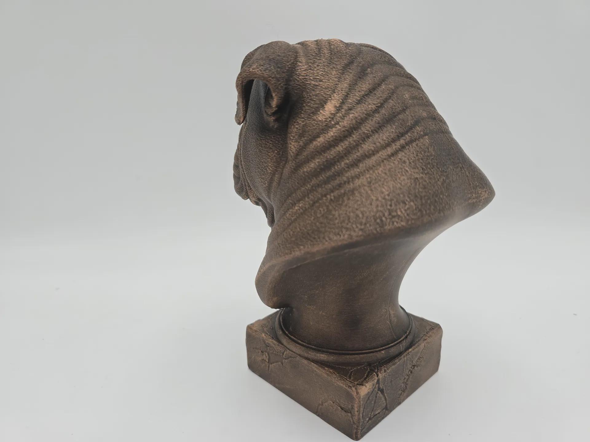 Bust of a English bulldog dog statue - home decor dog lover handpainted ornament