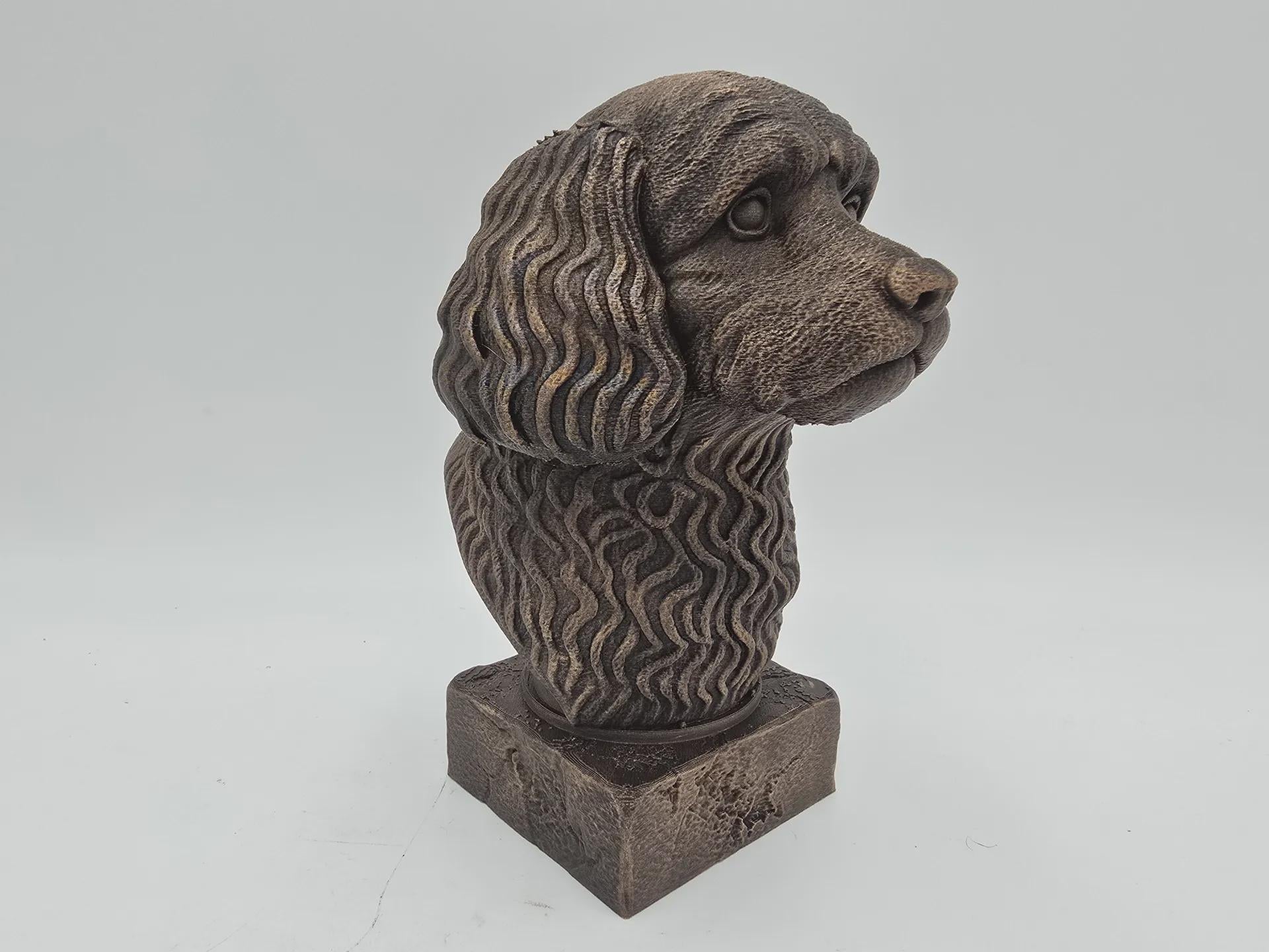 Bust of a cavapoo dog statue - home decor dog lover handpainted ornament