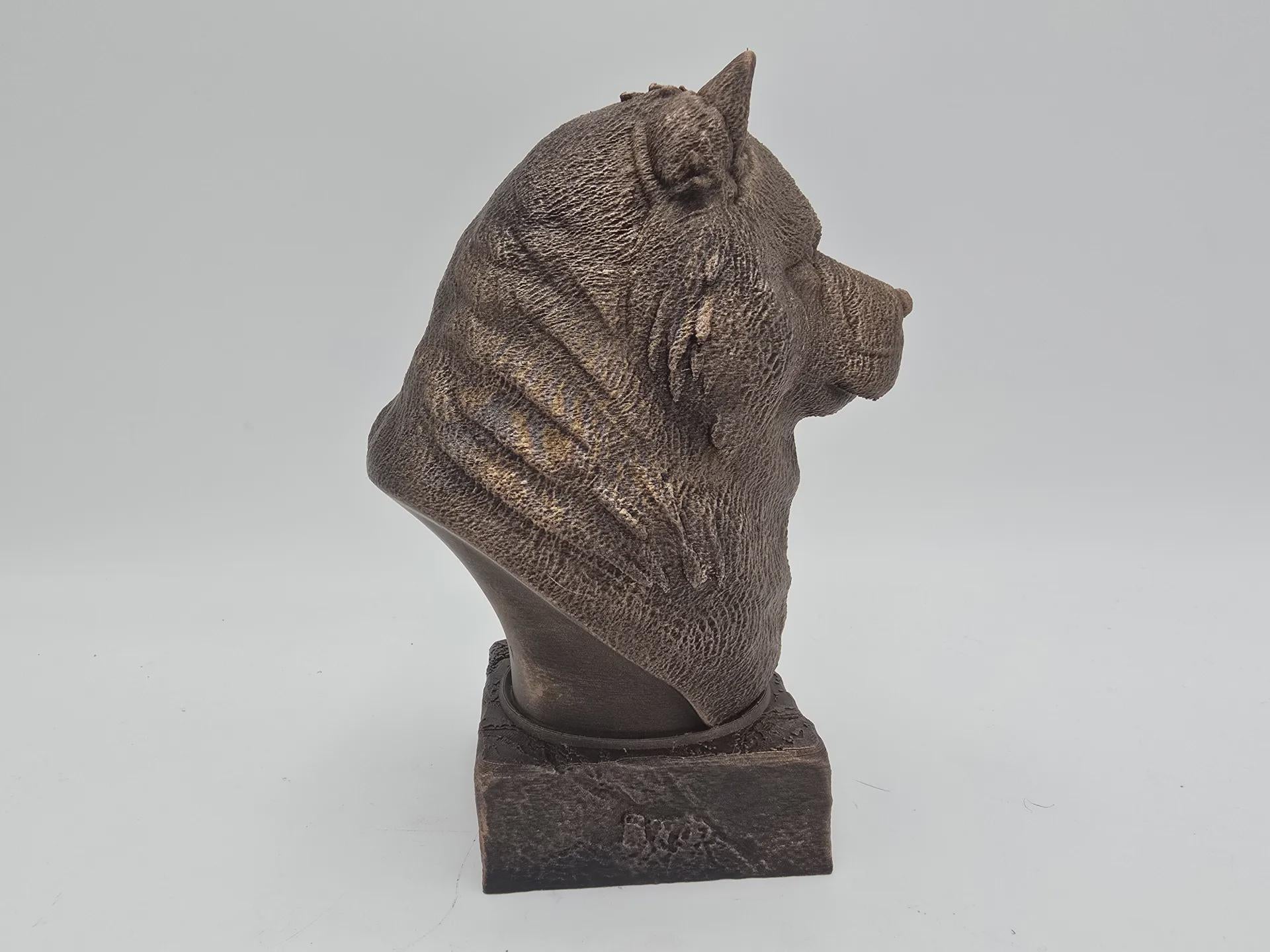 Bust of a chow chow dog statue - home decor dog lover handpainted ornament