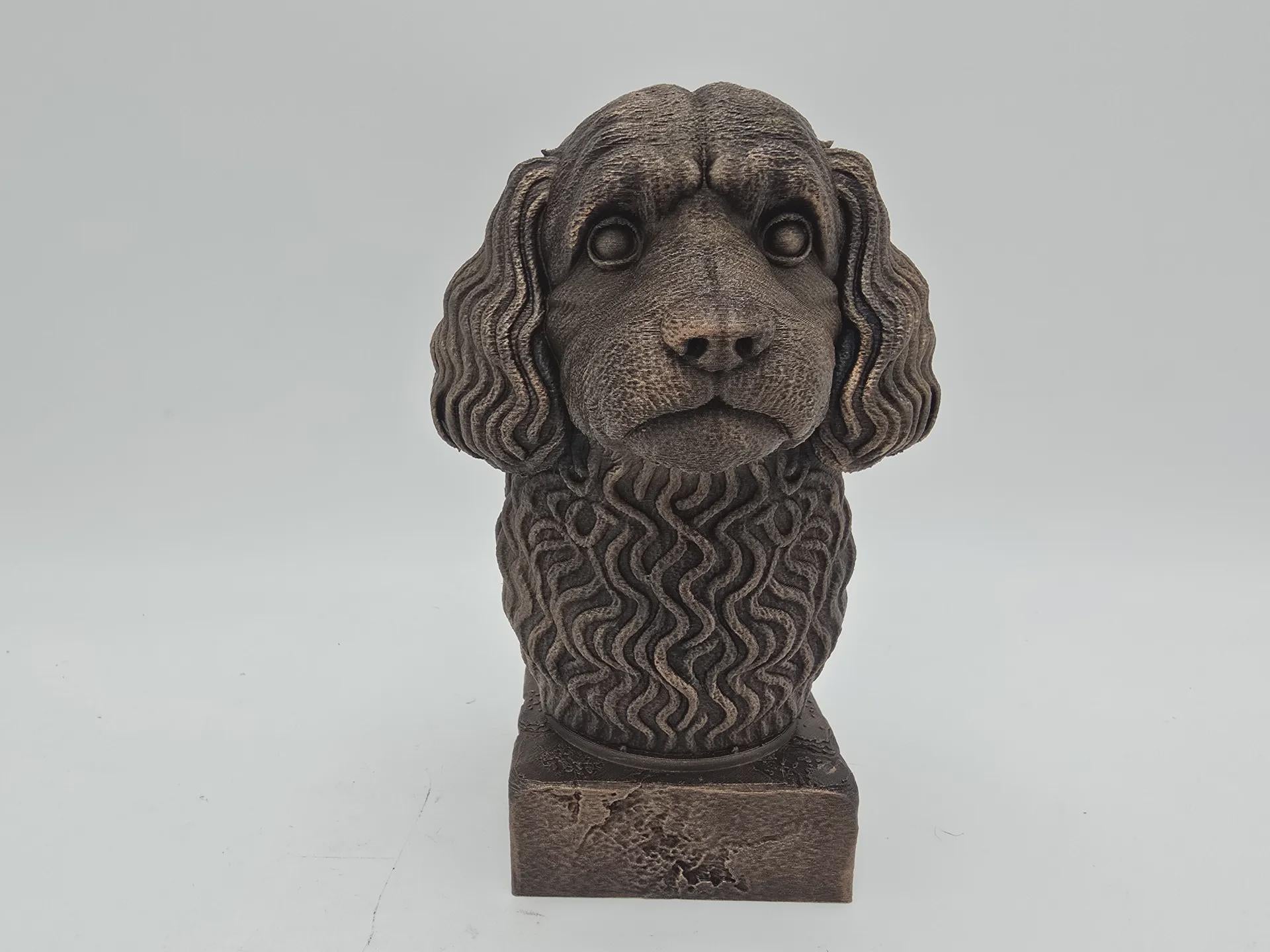Bust of a cavapoo dog statue - home decor dog lover handpainted ornament