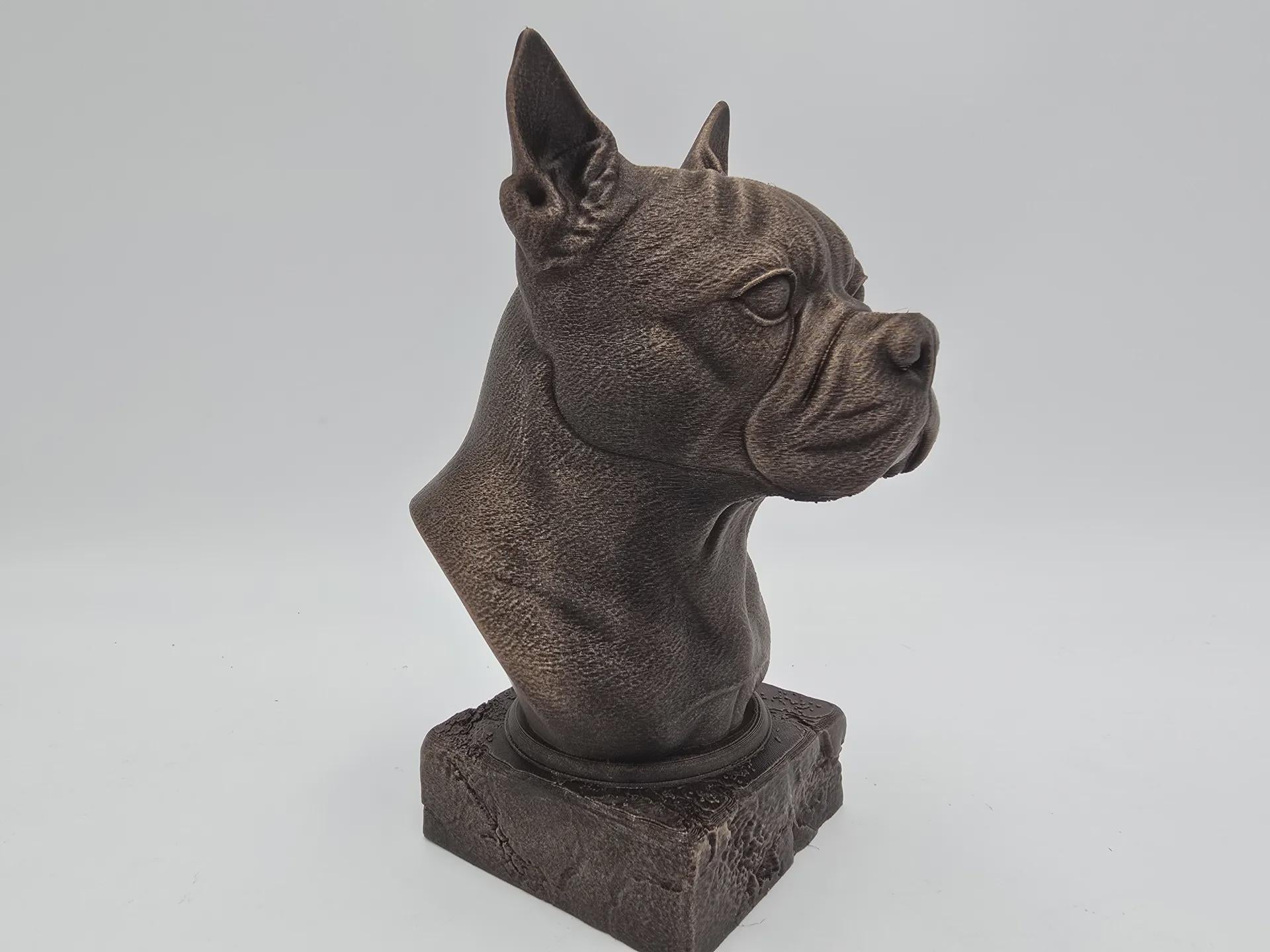 Bust of a boston terrier dog statue - home decor dog lover handpainted ornament