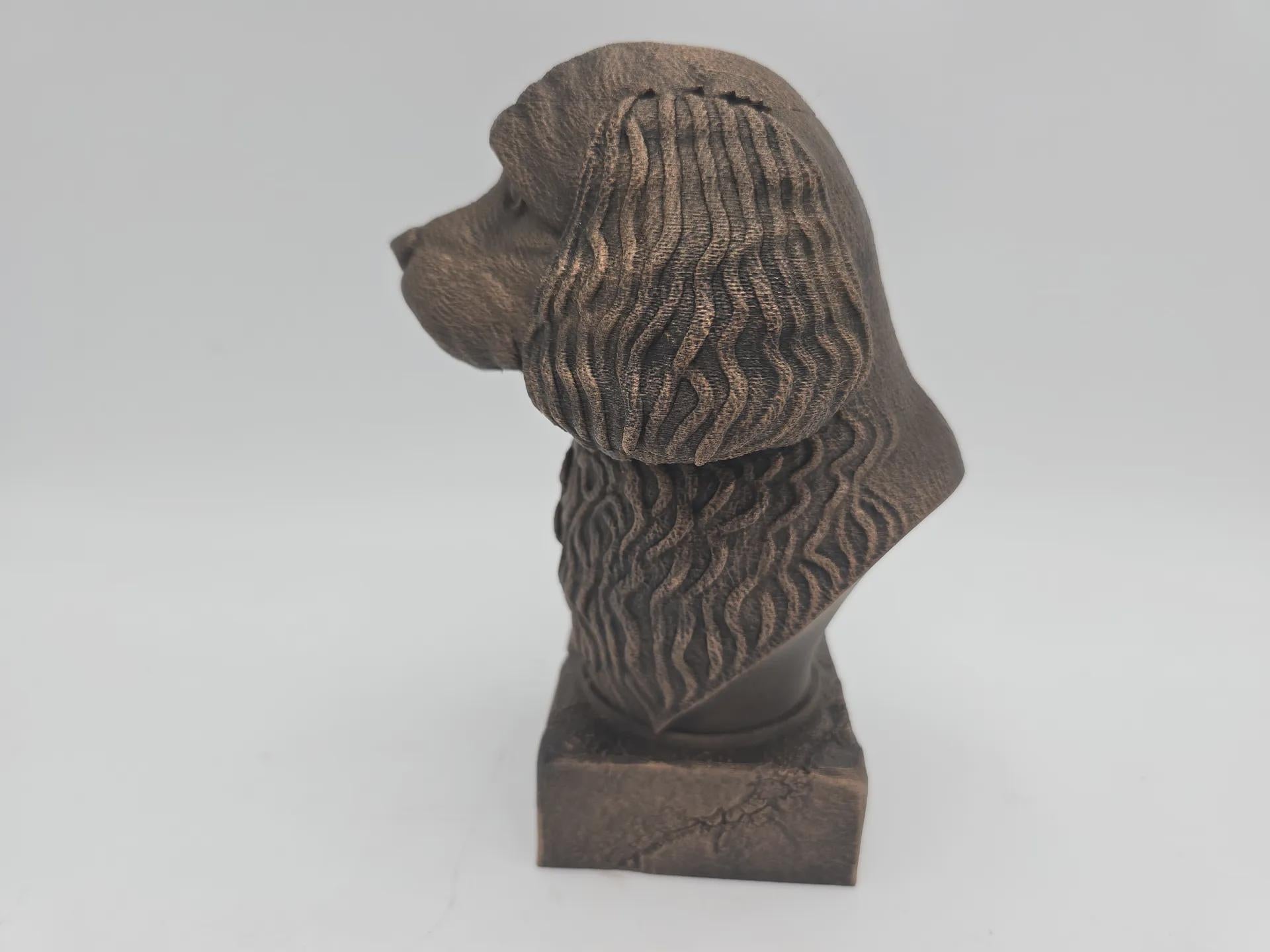 Bust of a cavapoo dog statue - home decor dog lover handpainted ornament