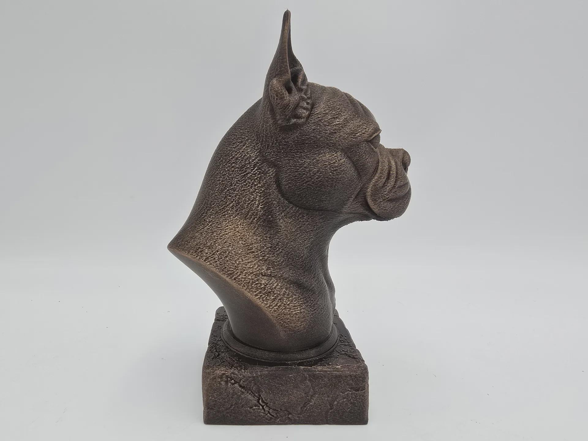 Bust of a boston terrier dog statue - home decor dog lover handpainted ornament