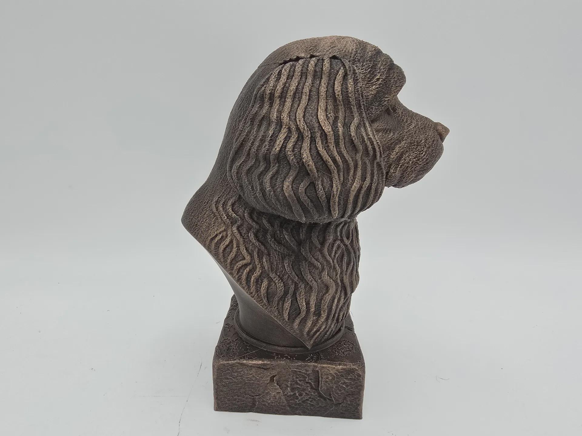 Bust of a cavapoo dog statue - home decor dog lover handpainted ornament
