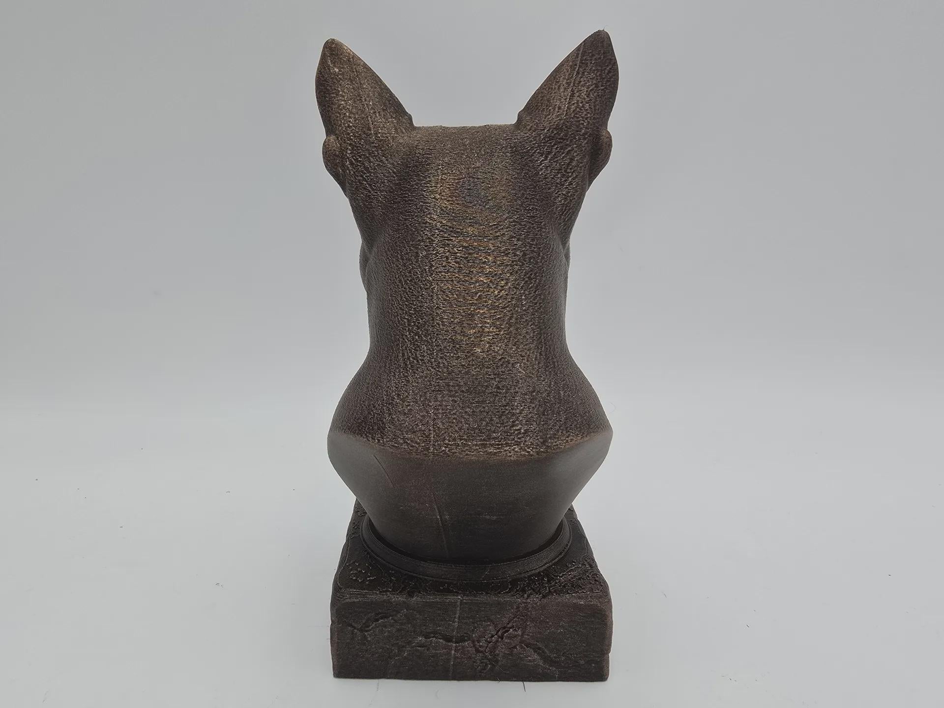 Bust of a boston terrier dog statue - home decor dog lover handpainted ornament