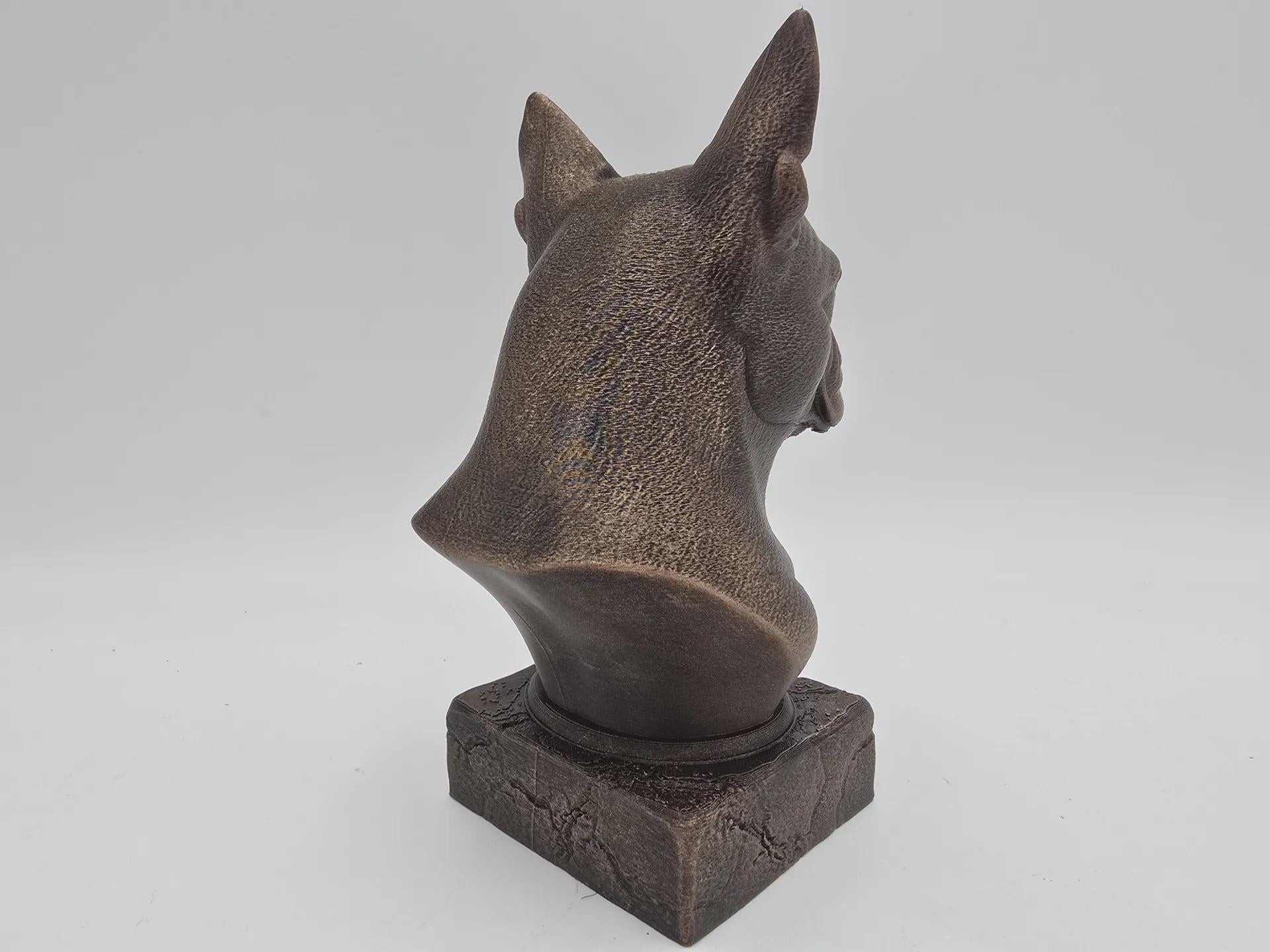 Bust of a boston terrier dog statue - home decor dog lover handpainted ornament