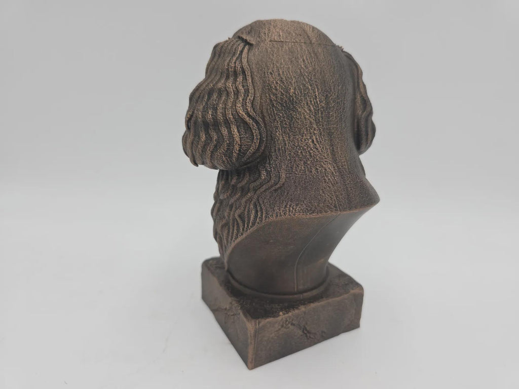 Bust of a cavapoo dog statue - home decor dog lover handpainted ornament