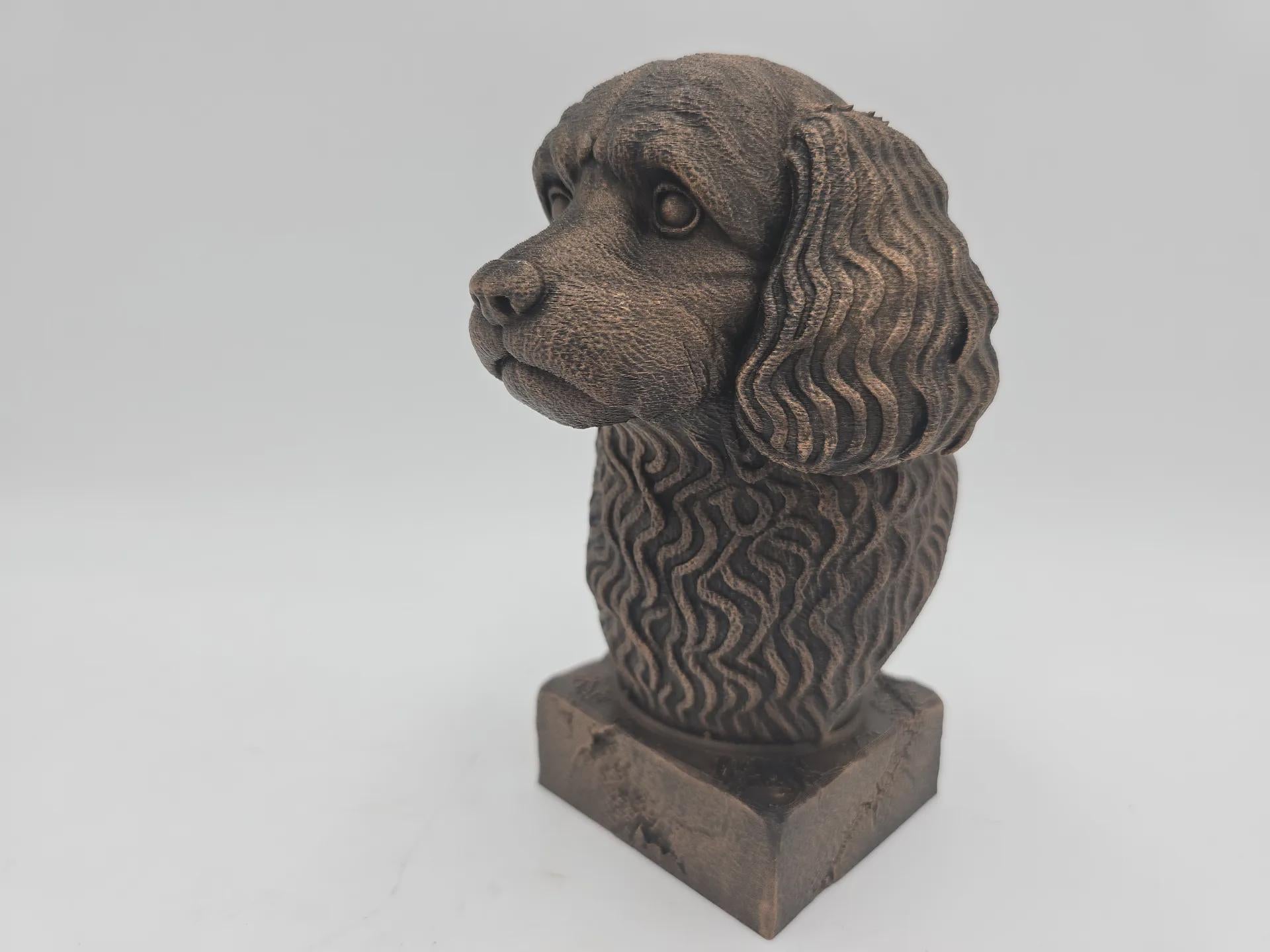 Bust of a cavapoo dog statue - home decor dog lover handpainted ornament