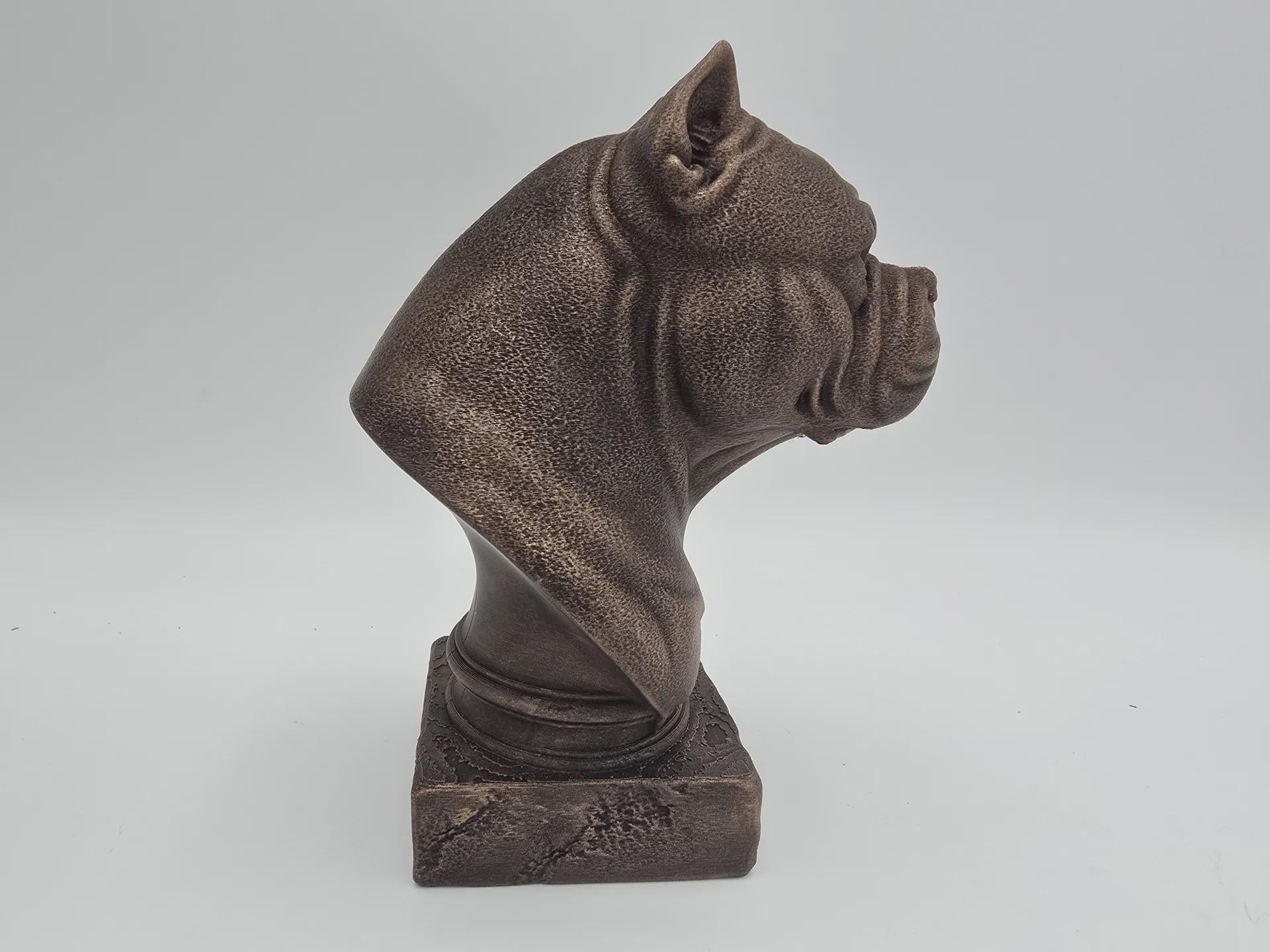 Bust of a American Bully dog statue - home decor dog lover handpainted ornament