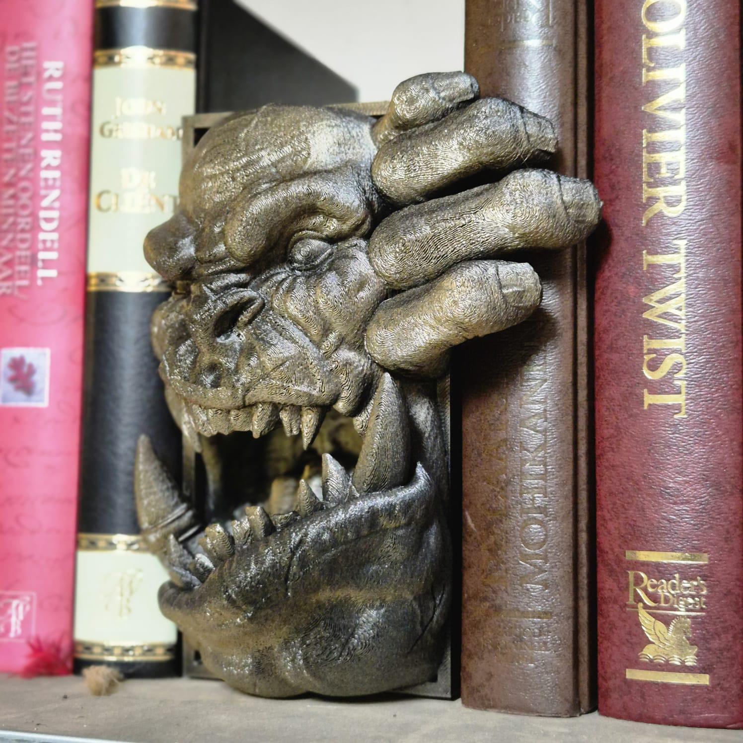 Orc Book Nook - 3D Printed Orc Warrior for Fantasy Bookshelves