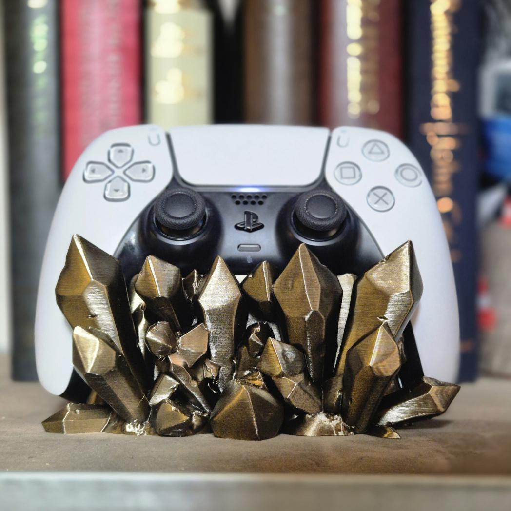 Universal 3D Printed Crystal Controller Stand - Compatible with PlayStation