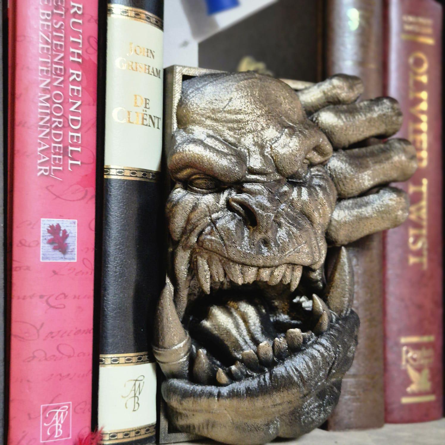Orc Book Nook - 3D Printed Orc Warrior for Fantasy Bookshelves
