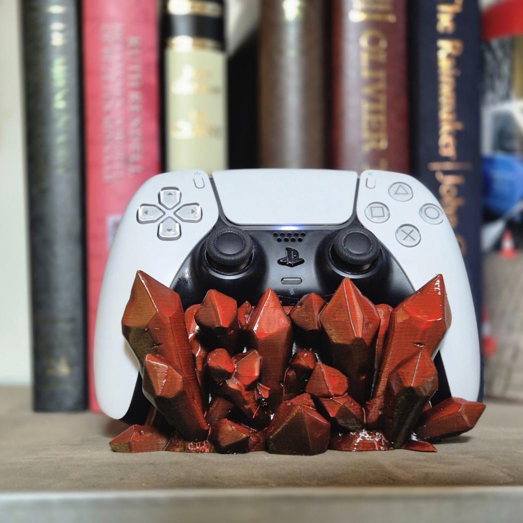 Universal 3D Printed Crystal Controller Stand - Compatible with PlayStation