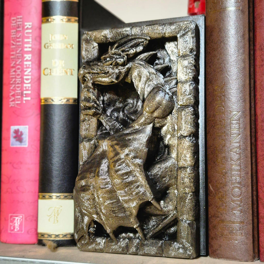 Epic Dragon Climber Book Nook - Fantasy Bookshelf Decor