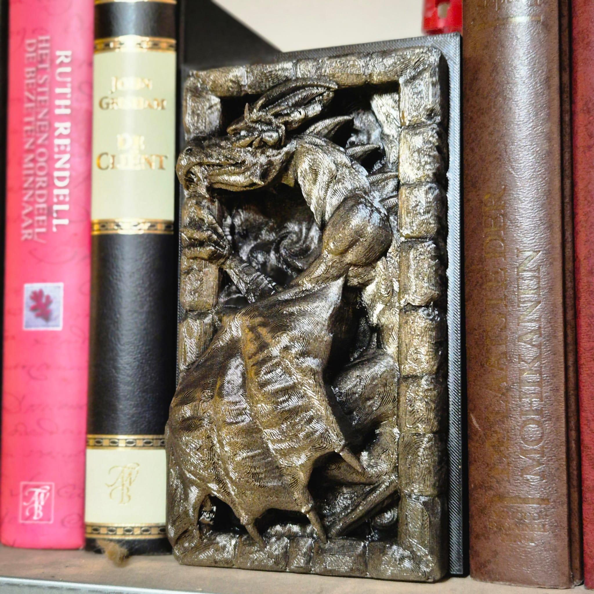 Epic Dragon Climber Book Nook - Fantasy Bookshelf Decor