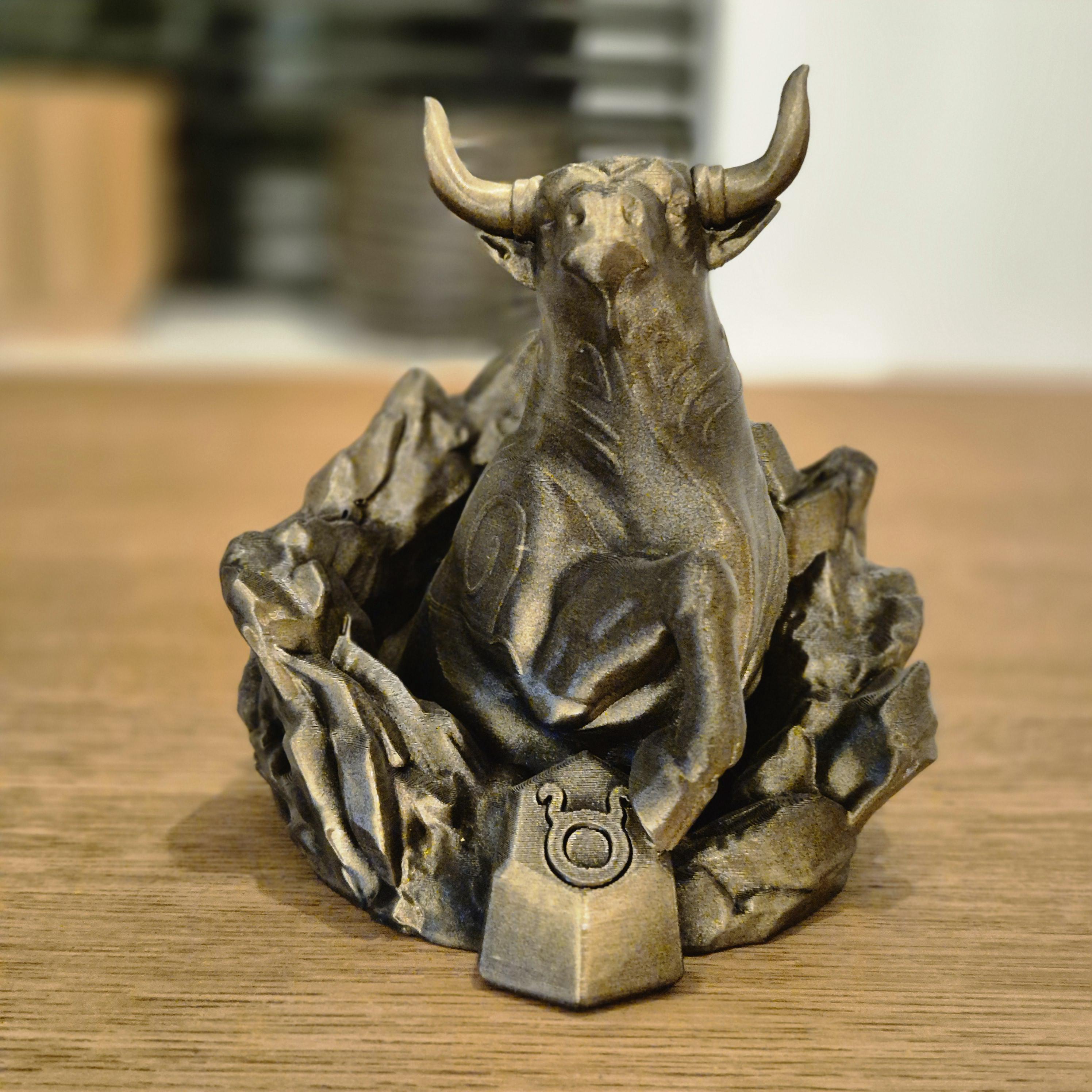 Elegant taurus zodiac Figurine - Handcrafted Astrology Art - birthday milestone gift