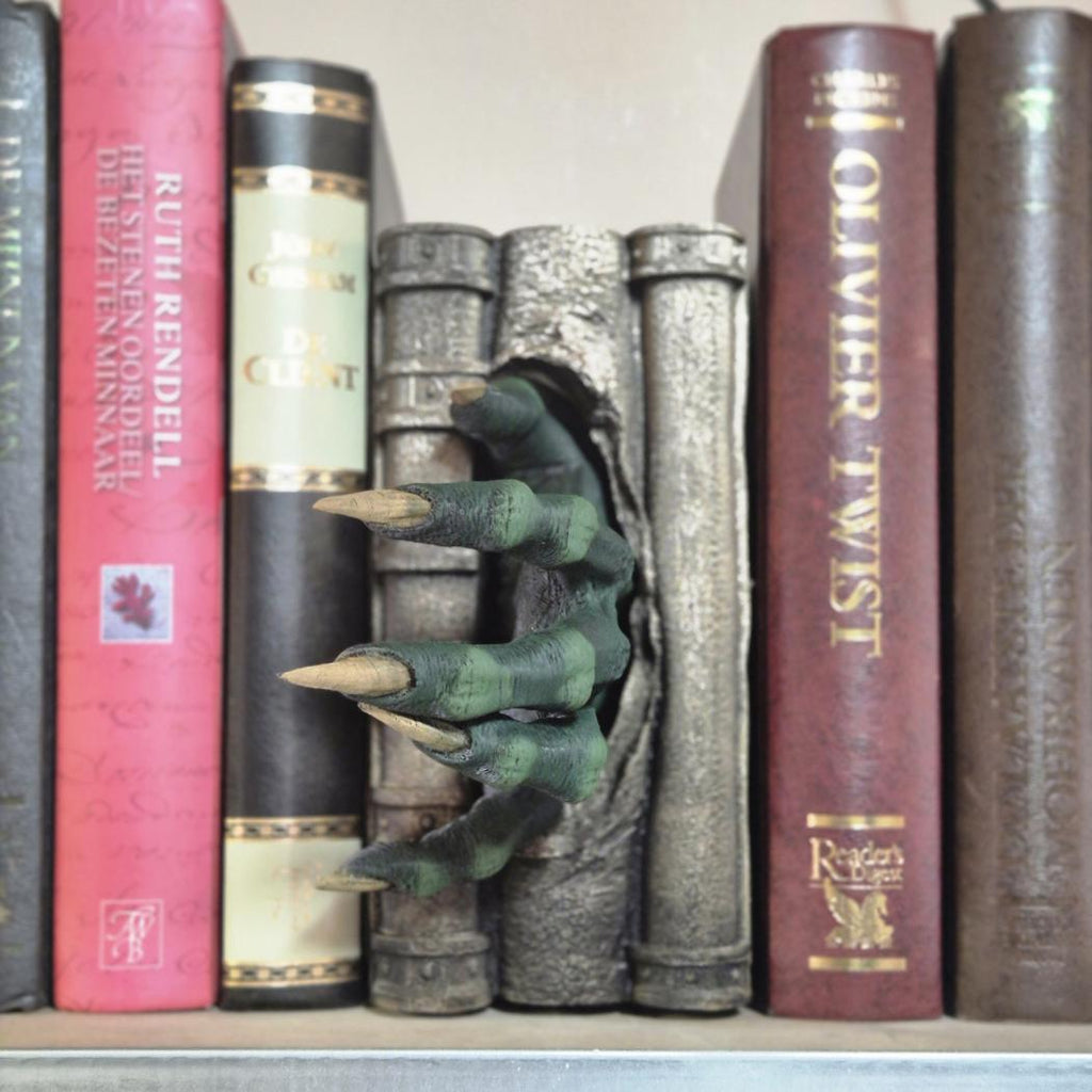 Zombie Hand Book Nook: Terror Emerging from the Shelves bookshelf decor