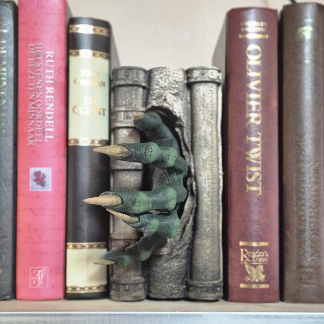 Zombie Hand Book Nook: Terror Emerging from the Shelves bookshelf decor