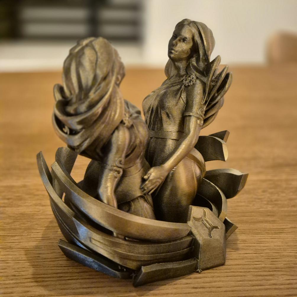 Elegant Gemini Zodiac Figurine - Handcrafted Astrology Art - birthday milestone gift