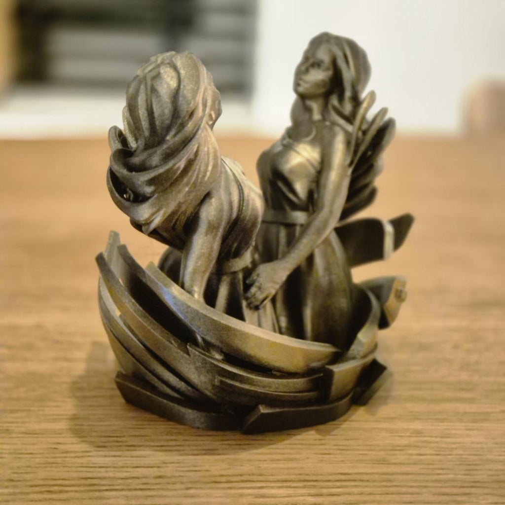 Elegant Gemini Zodiac Figurine - Handcrafted Astrology Art - birthday milestone gift