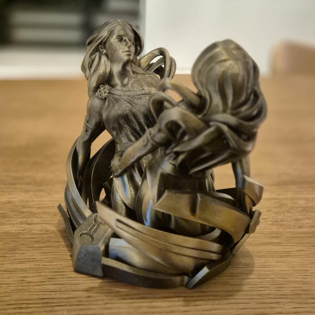 Elegant Gemini Zodiac Figurine - Handcrafted Astrology Art - birthday milestone gift