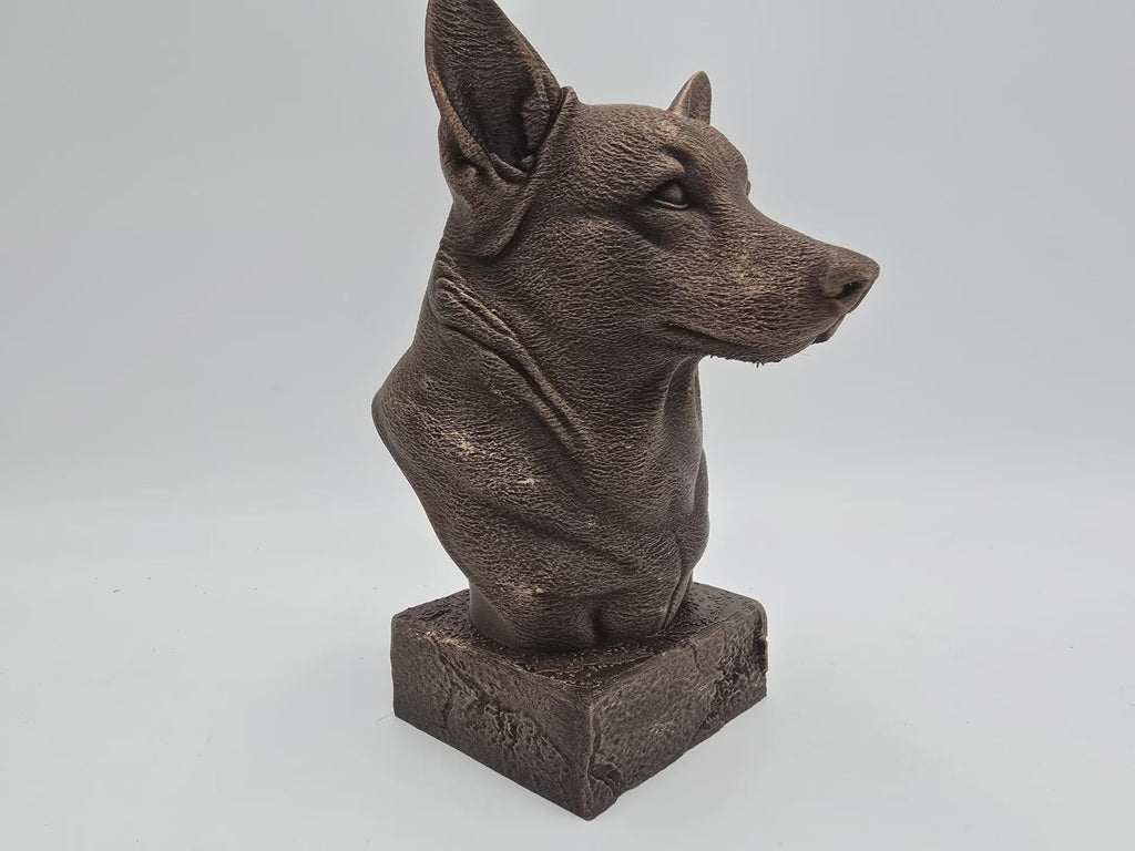 Bust of a Corgi statue - home decor dog  lover handpainted ornament